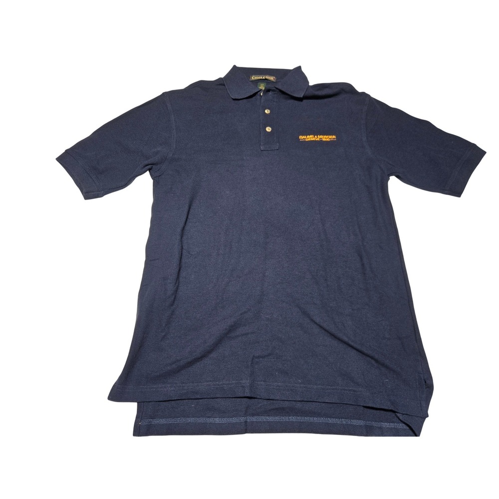 Cross Creek Navy Polo Shirt Baume Mercier Geneva 1830 Embroidered Men's M‎